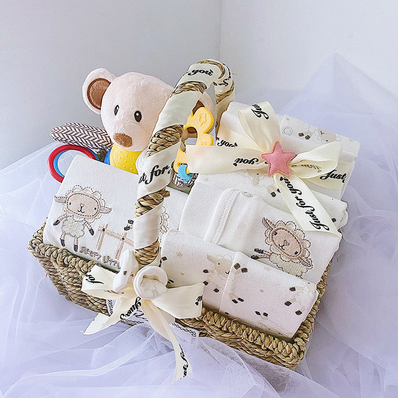 Flag Village Newborn Boy Baby Clothes Set Gift Box Autumn And Winter