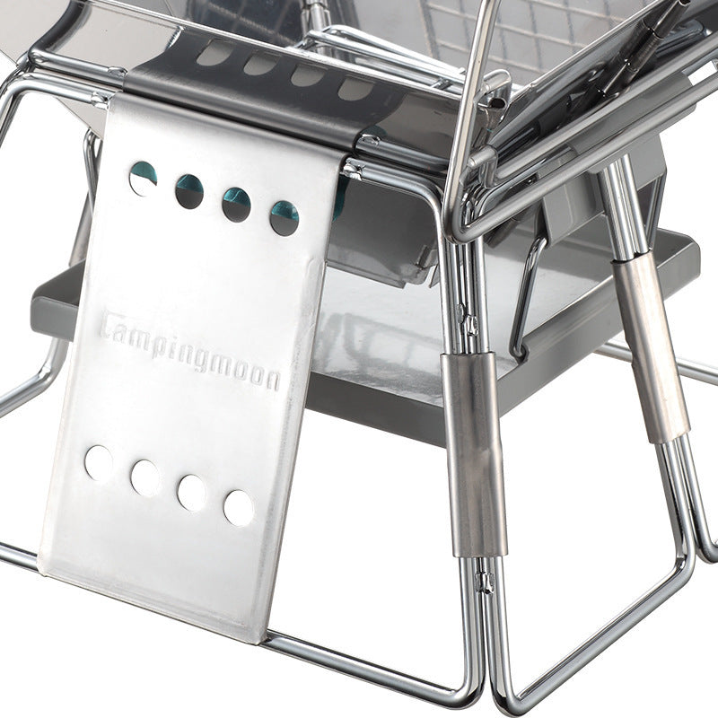 Flag Village Portable Stainless Steel BBQ Grill Non-stick Surface Folding Barbecue Grill Outdoor Camping Picnic Tool