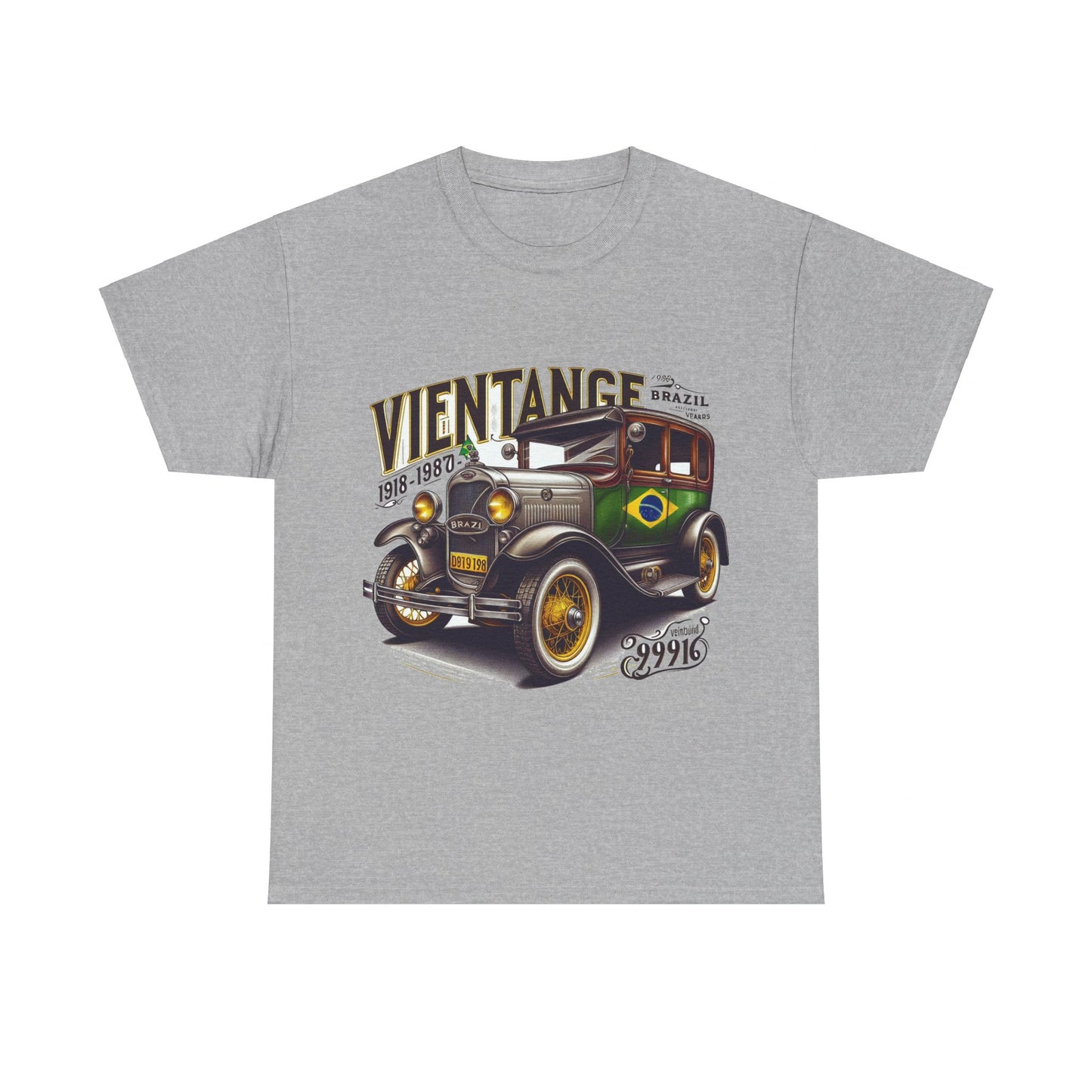 Flag Village Brazil Vintage Car Flag T-SHIRT Heavy Cotton Tee BRA0016
