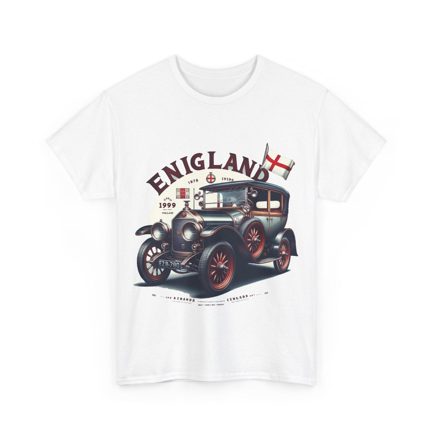Flag Village UK Vintage Car Flag T-SHIRT Heavy Cotton Tee UK0020