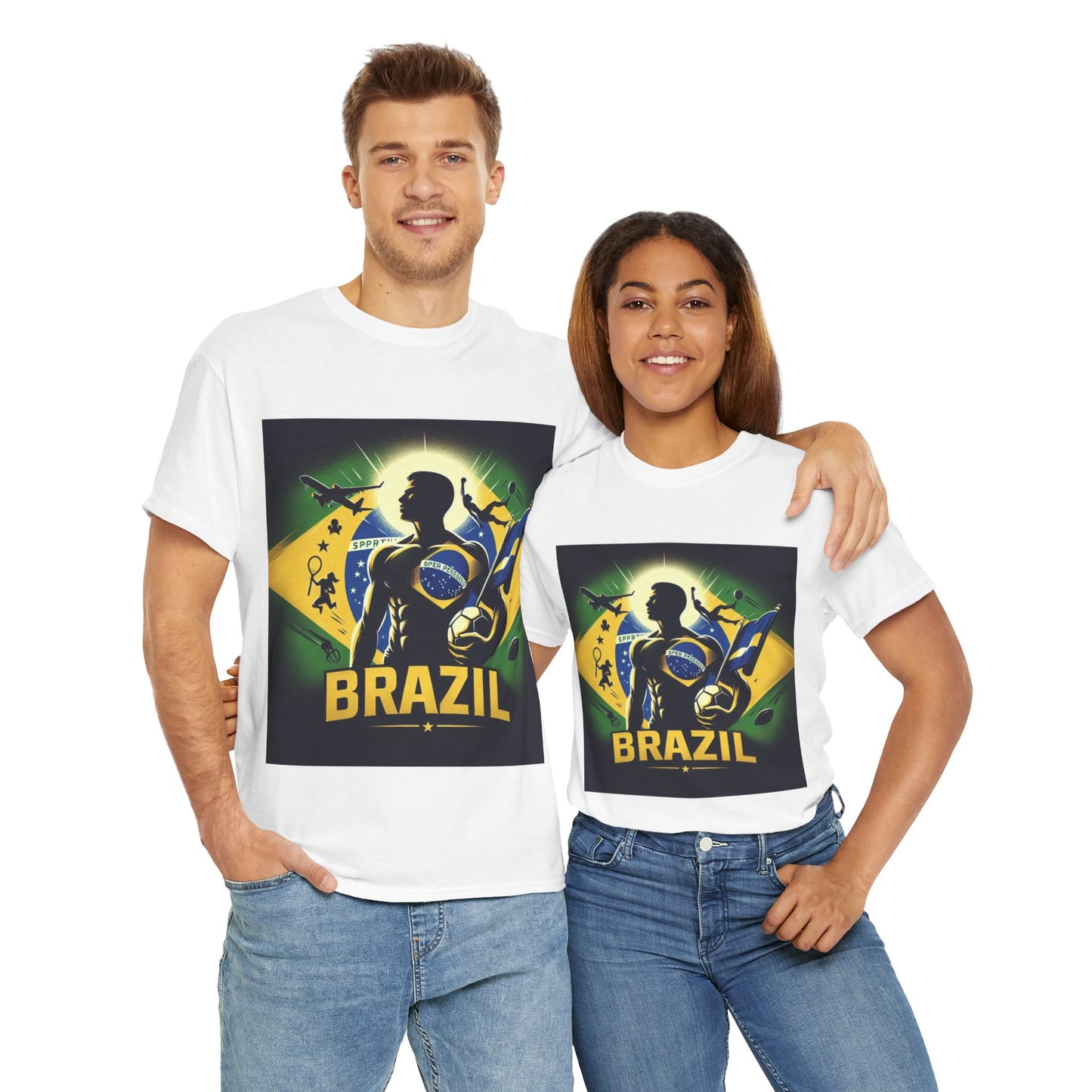 Flag Village Brazil Sporting Flag T-SHIRT Heavy Cotton Tee BRA0012