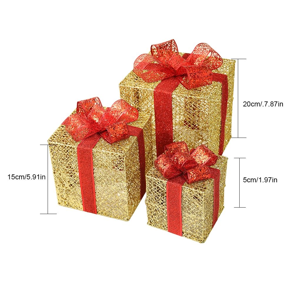 Flag Village Christmas wrought iron gift box three-piece set