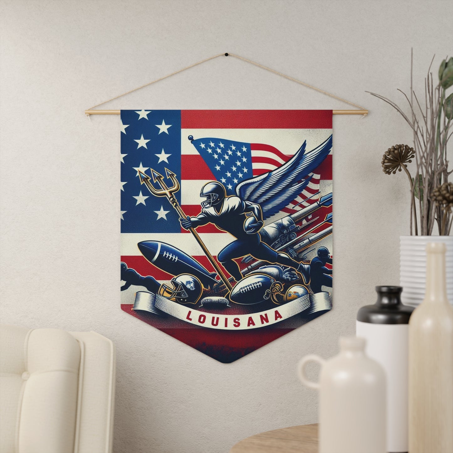 Flag Village Louisiana State Flag Pennant Sporting Home Wall decoration LA0002