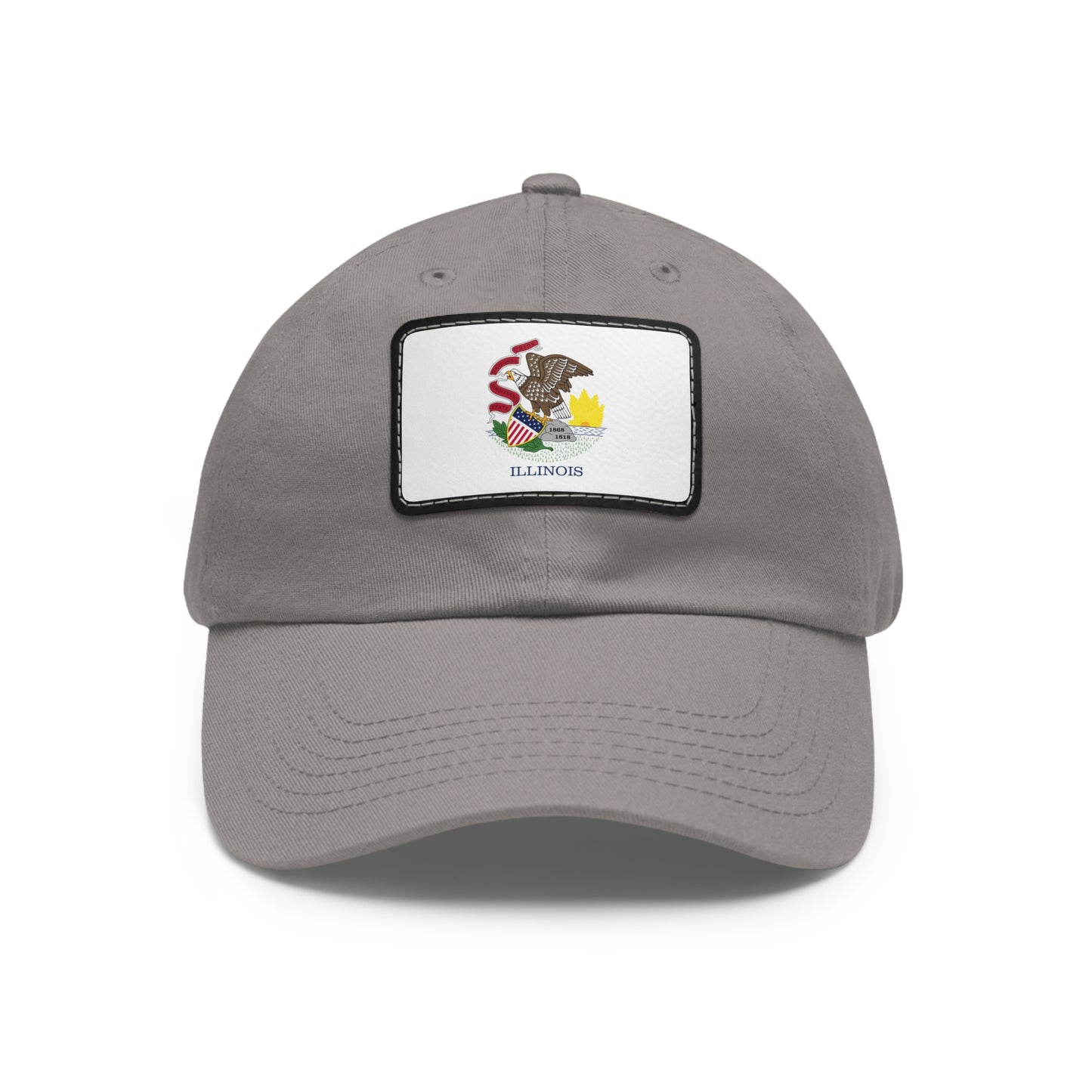 Flag Village USA Illinois State Flag Hat Cap with Leather Patch