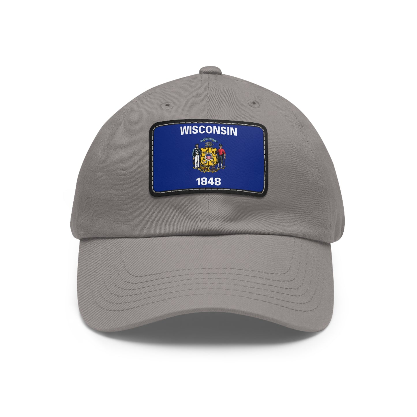 Flag Village USA Wisconsin State Flag Hat Cap with Leather Patch