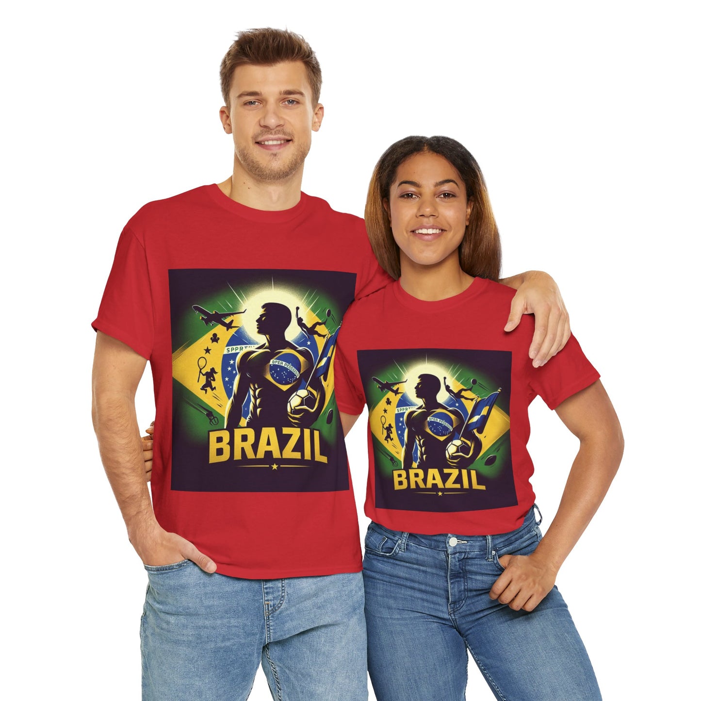 Flag Village Brazil Sporting Flag T-SHIRT Heavy Cotton Tee BRA0012