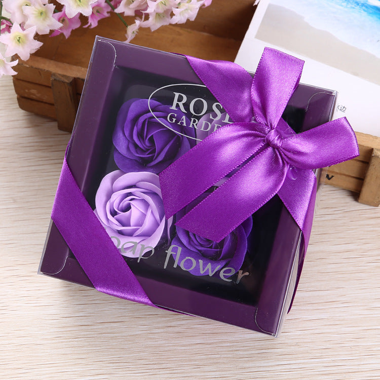 Flag Village 4 Rose Soap Flowers Gift Box For Valentine's Day