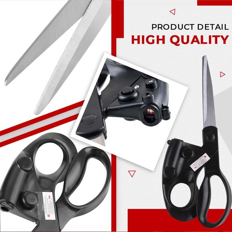 Flag Village Professional Laser Guided Scissors For Home Crafts Wrapping Gifts Fabric Sewing Cut Straight Fast Scissor Shear