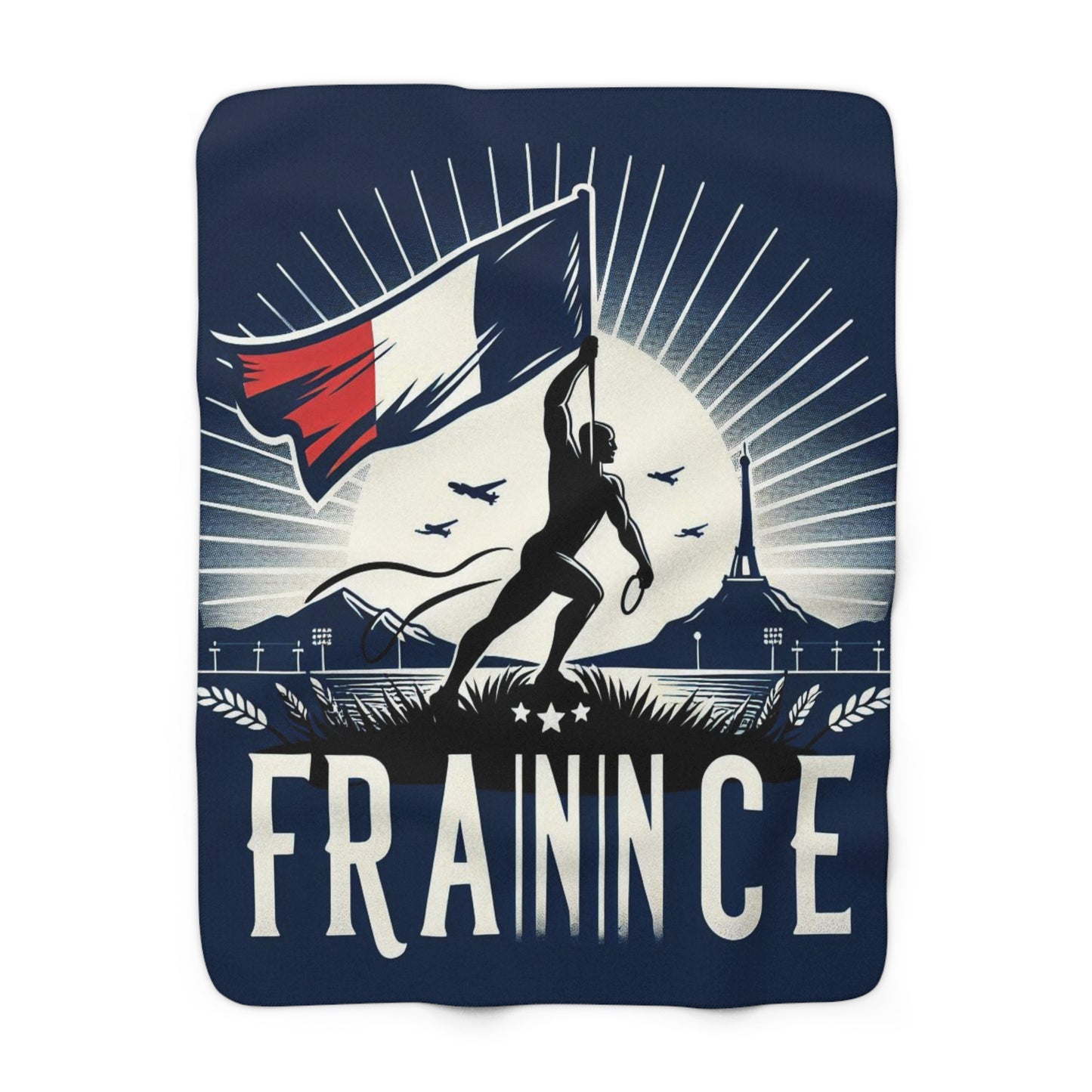 Flag Village France Sporting Flag Sherpa Fleece Blanket FRA0010