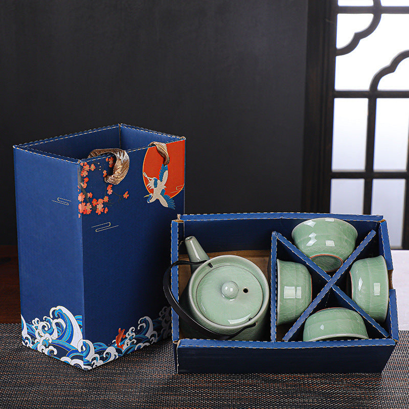 Flag Village Kung Fu Travel Tea Set Gift Box One Pot And Four Cups