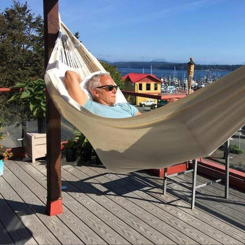 Flag Village Camping Hammock Cotton Hammock Swing Bed Outdoor Backpack Survival or Travel Swing