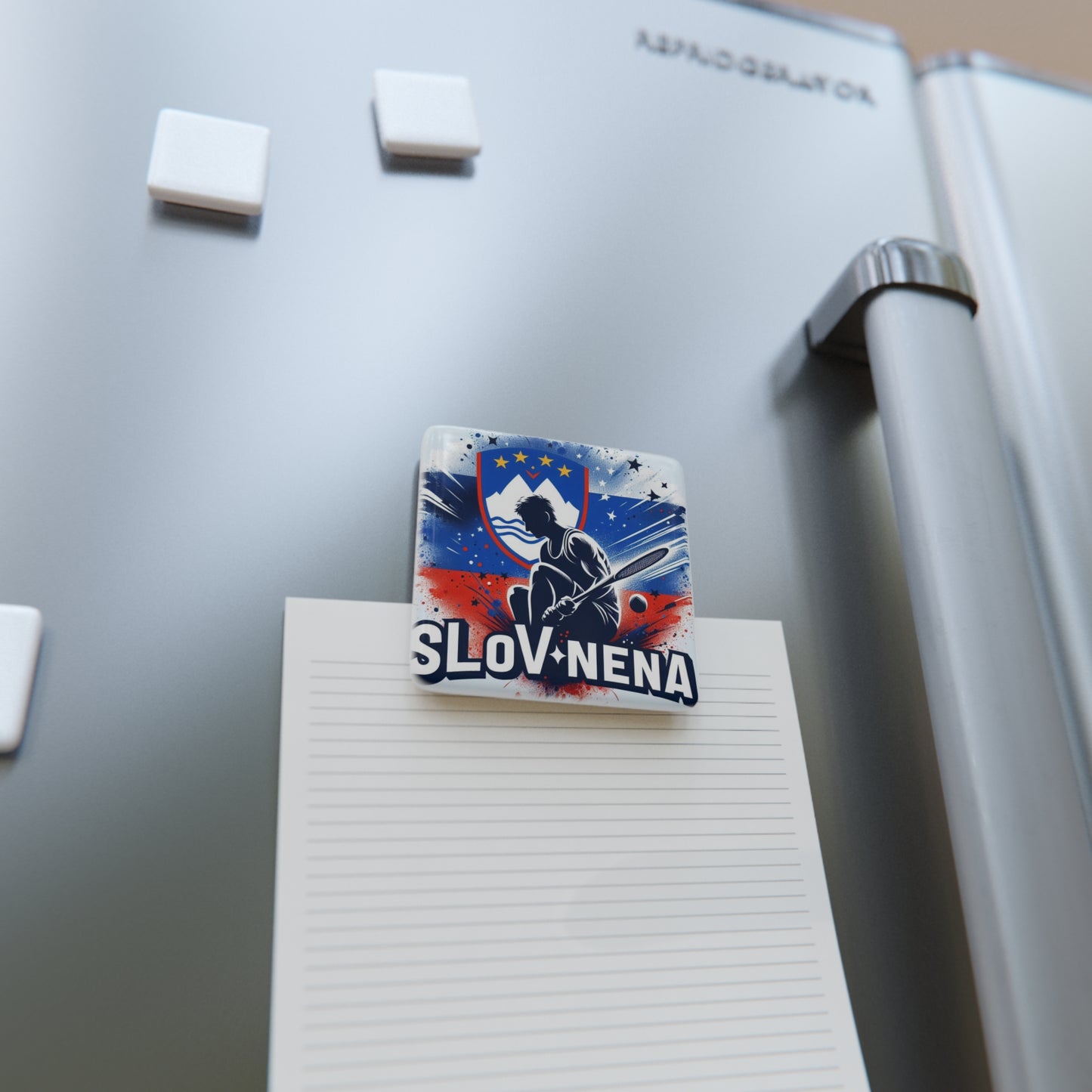 Flag Village Slovenia Flag Sporting Porcelain Magnet, Square SVN0004