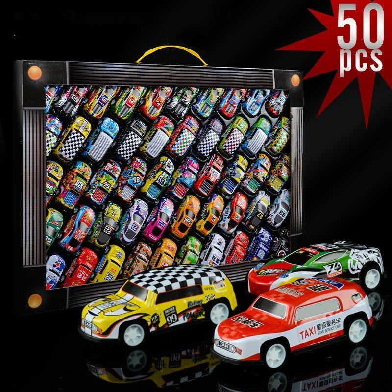 Flag Village Alloy Metal Car Model Non-duplicate Children's Simulation Model Car Set High-grade Gift Box