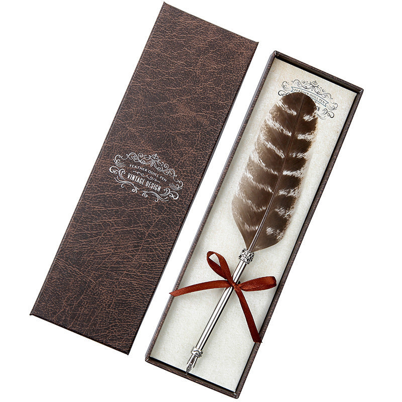 Flag Village European Retro Feather Pen Gift Box