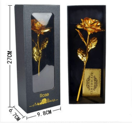 Flag Village Gold Foil Rose Flower Window Gift Box For Valentine's Day