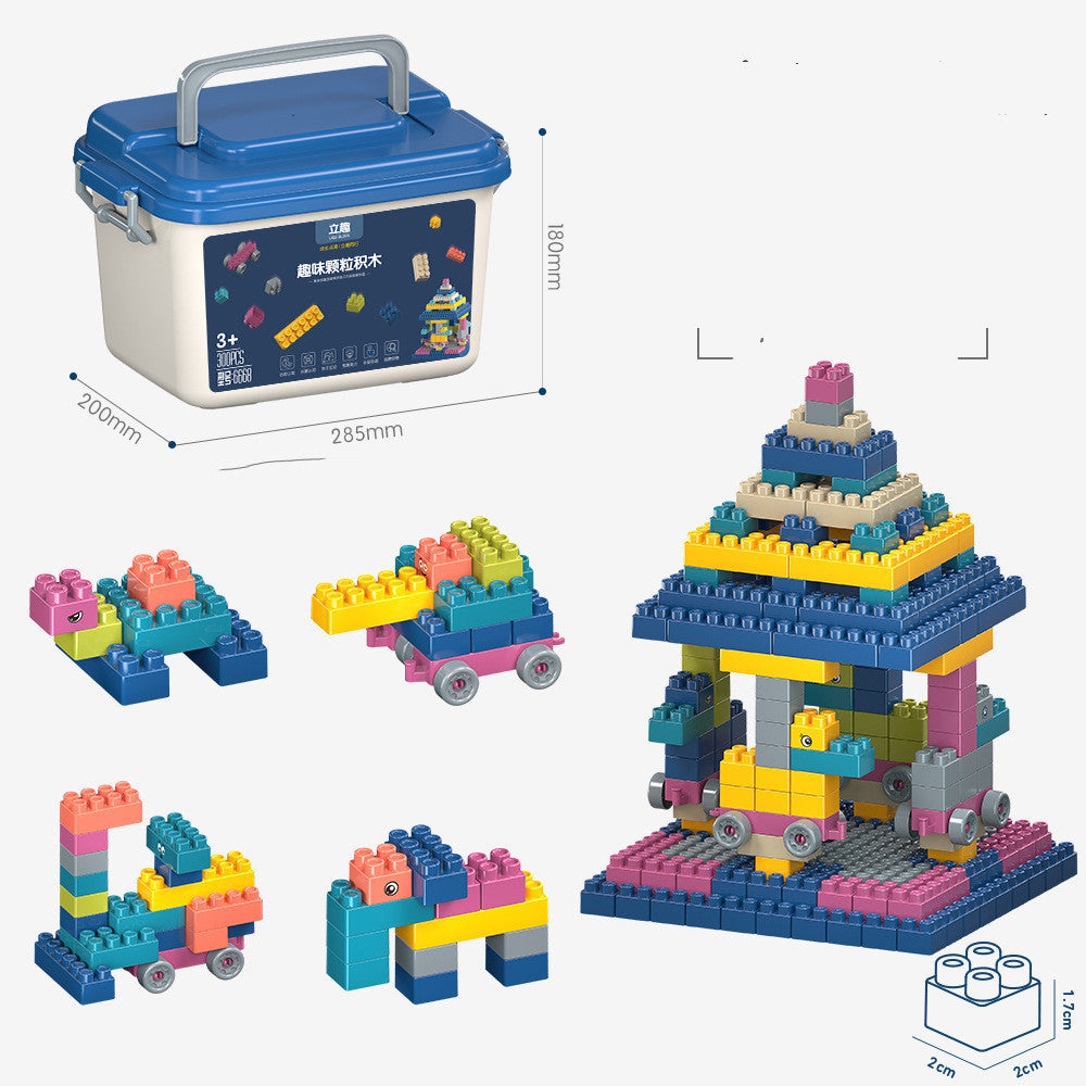 Flag Village Children's Building Blocks Plastic Assembled Educational Toys Portable Gift Box Set