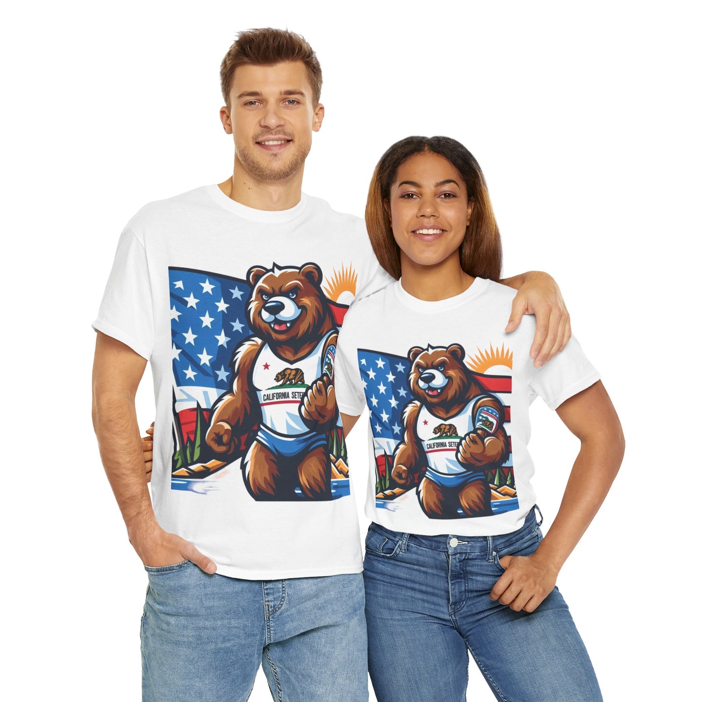 Flag Village USA California State Flag T-SHIRT Heavy Cotton Tee CA05