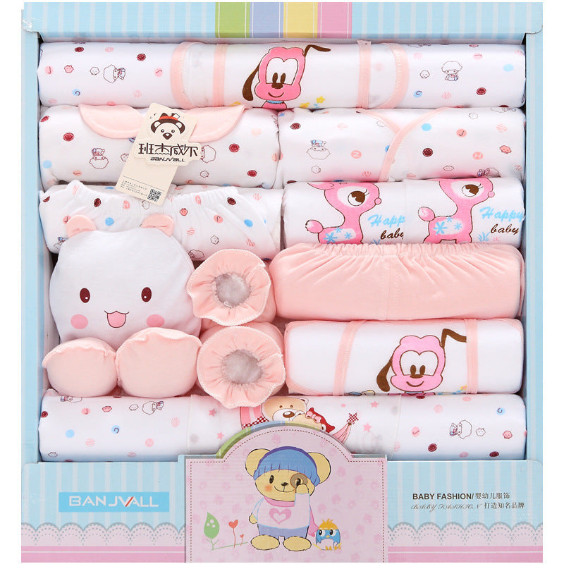 Flag Village 18-piece Cotton Newborn Gift Box Baby Clothes Set Newborn Baby Underwear Supplies