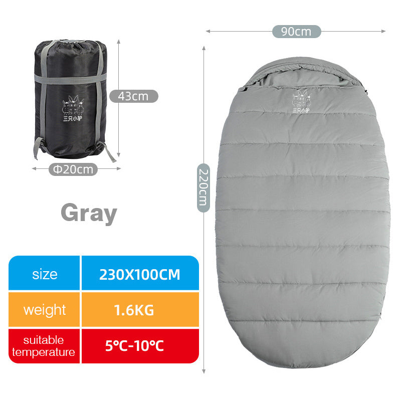 Flag Village Sleeping Bag Adult Outdoor Camping Adult Winter Thickening Cold Protection Single Widening