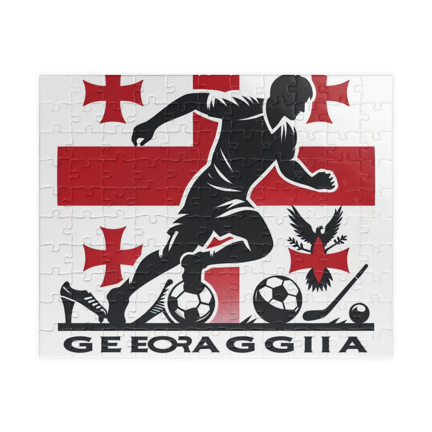 Flag Village Georgia Sporting Flag Puzzle (110, 252, 520, 1014-piece) GEO0007