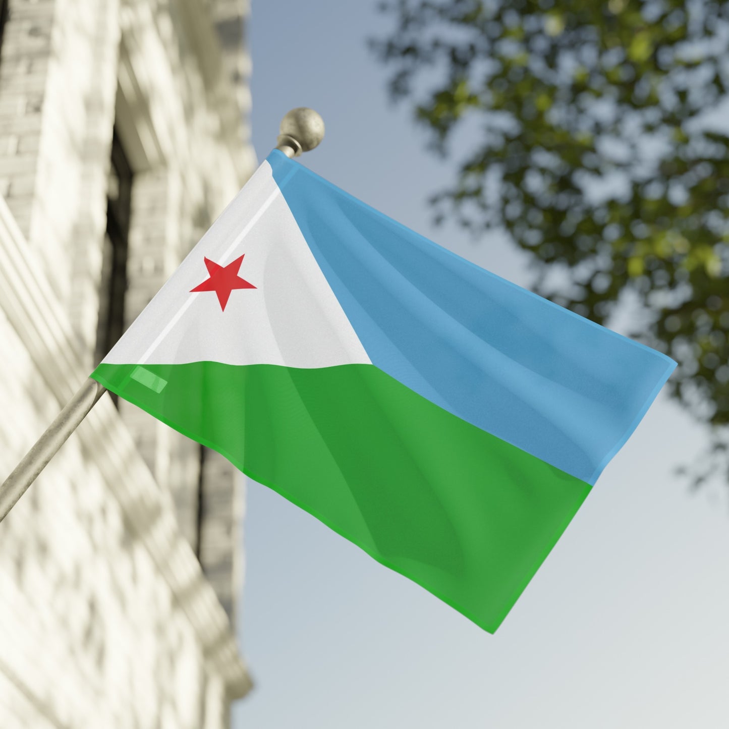 Flag Village Djibouti Flag 18" x 12" / 36" x 24" / 60" x 36"