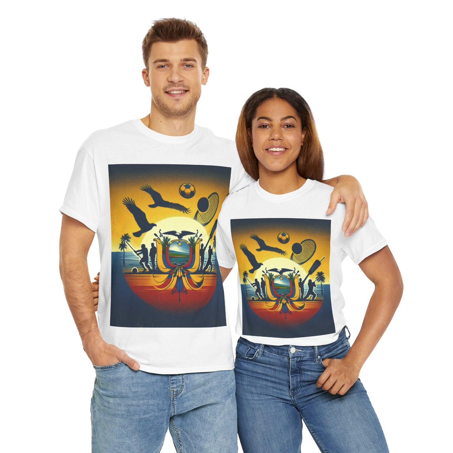 Flag Village Ecuador Sporting Flag T-SHIRT Heavy Cotton Tee ECU0008