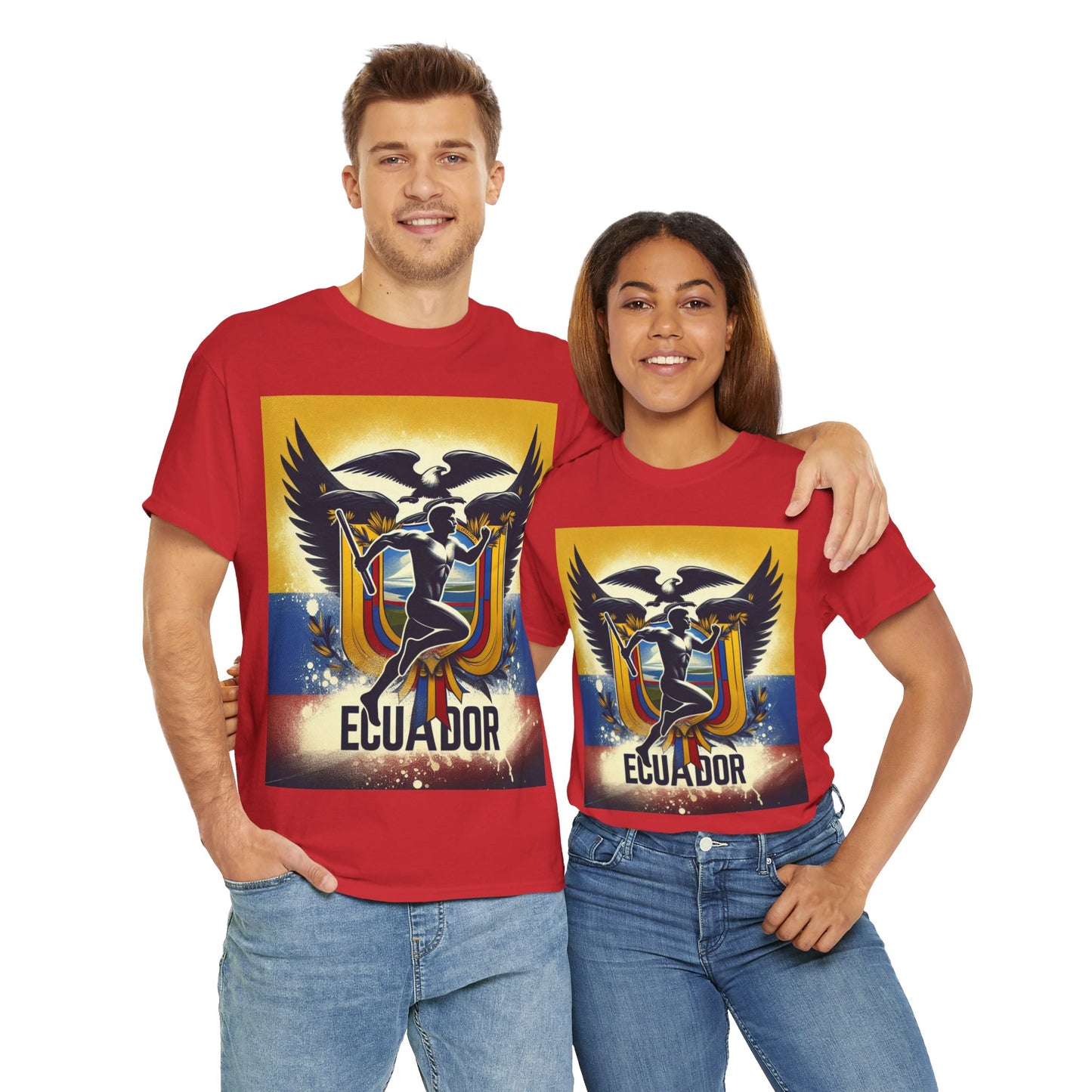 Flag Village Ecuador Sporting Flag T-SHIRT Heavy Cotton Tee ECU0007