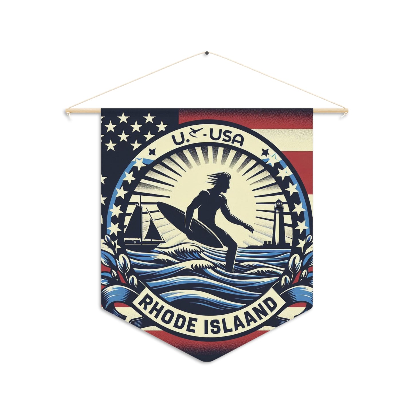 Flag Village Rhode Island State Flag Pennant Sporting Home Wall decoration RI0002