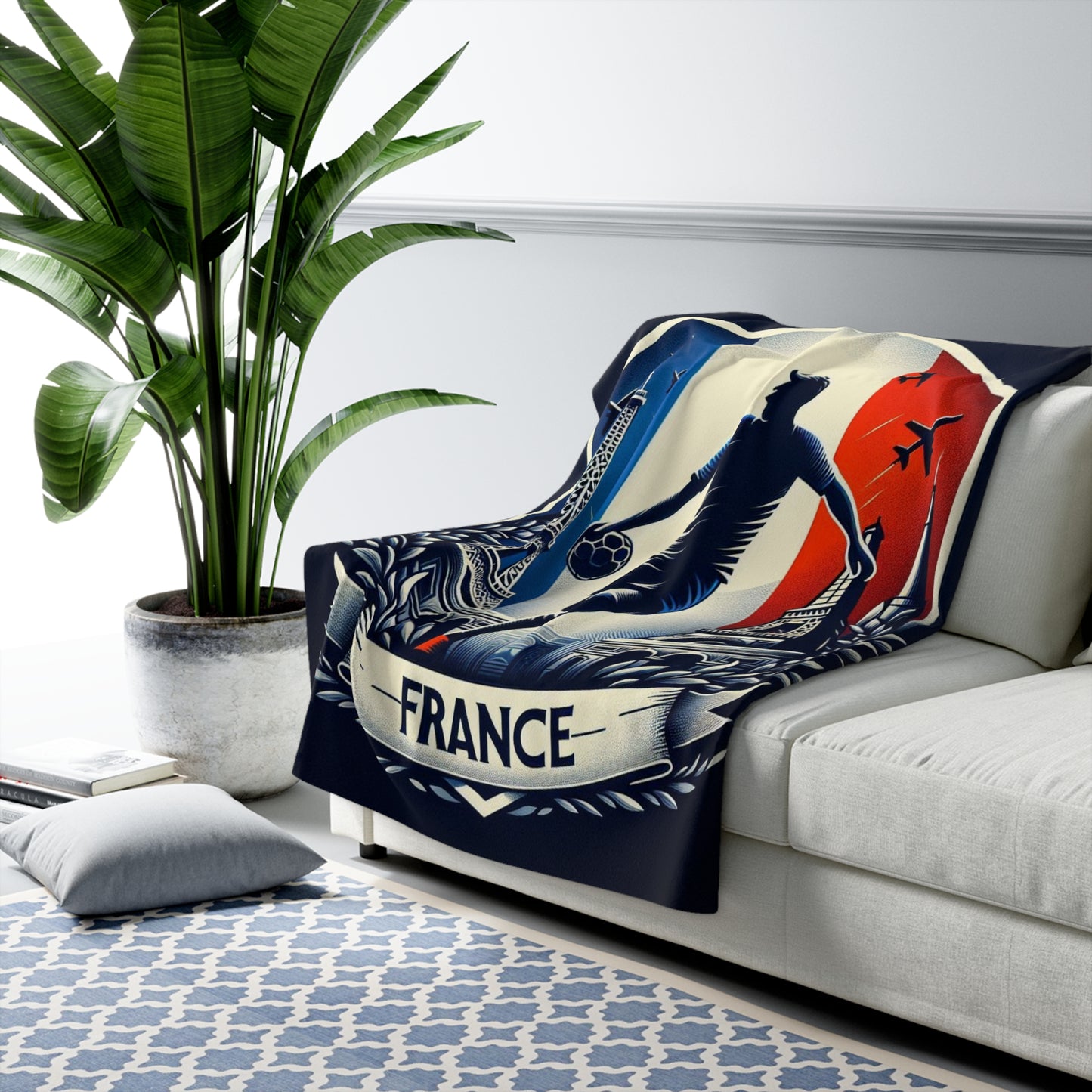 Flag Village France Sporting Flag Sherpa Fleece Blanket FRA0001