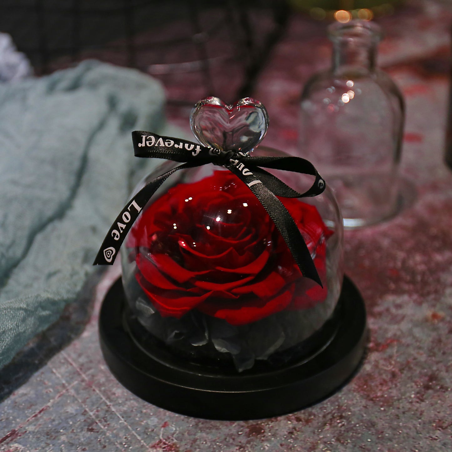 Flag Village Valentine's Day Birthday Gift Gift Box Glass Cover Big Rose Immortal Flower