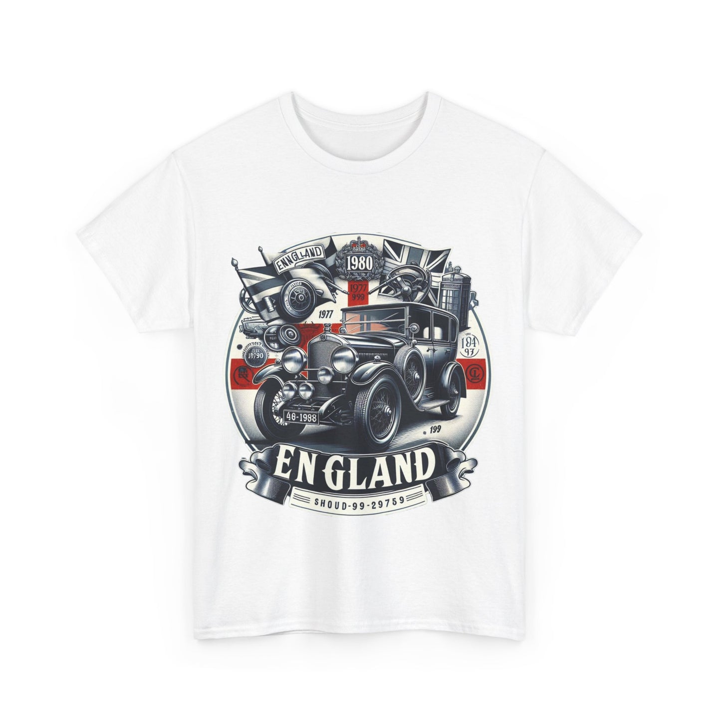 Flag Village UK Vintage Car Flag T-SHIRT Heavy Cotton Tee UK0015