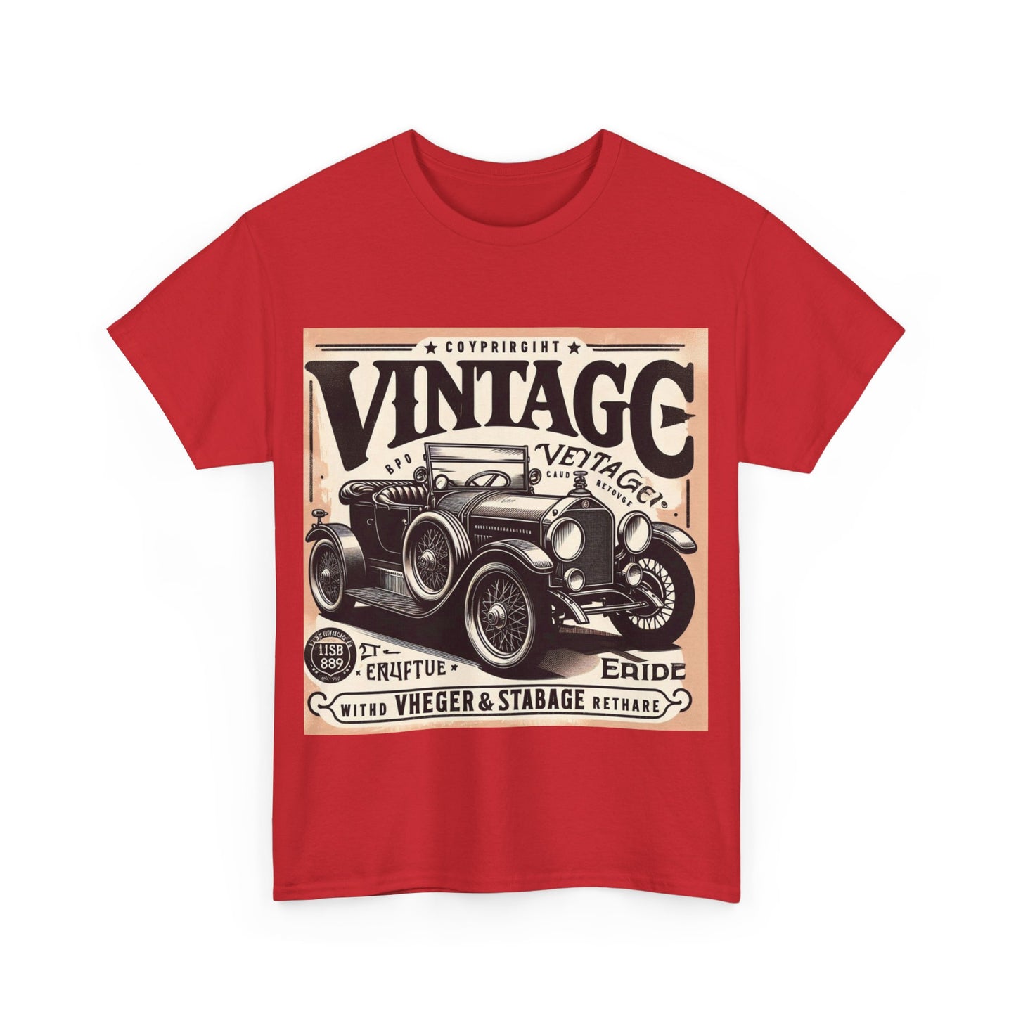 Flag Village USA Vintage Car Flag T-SHIRT Heavy Cotton Tee USA0008