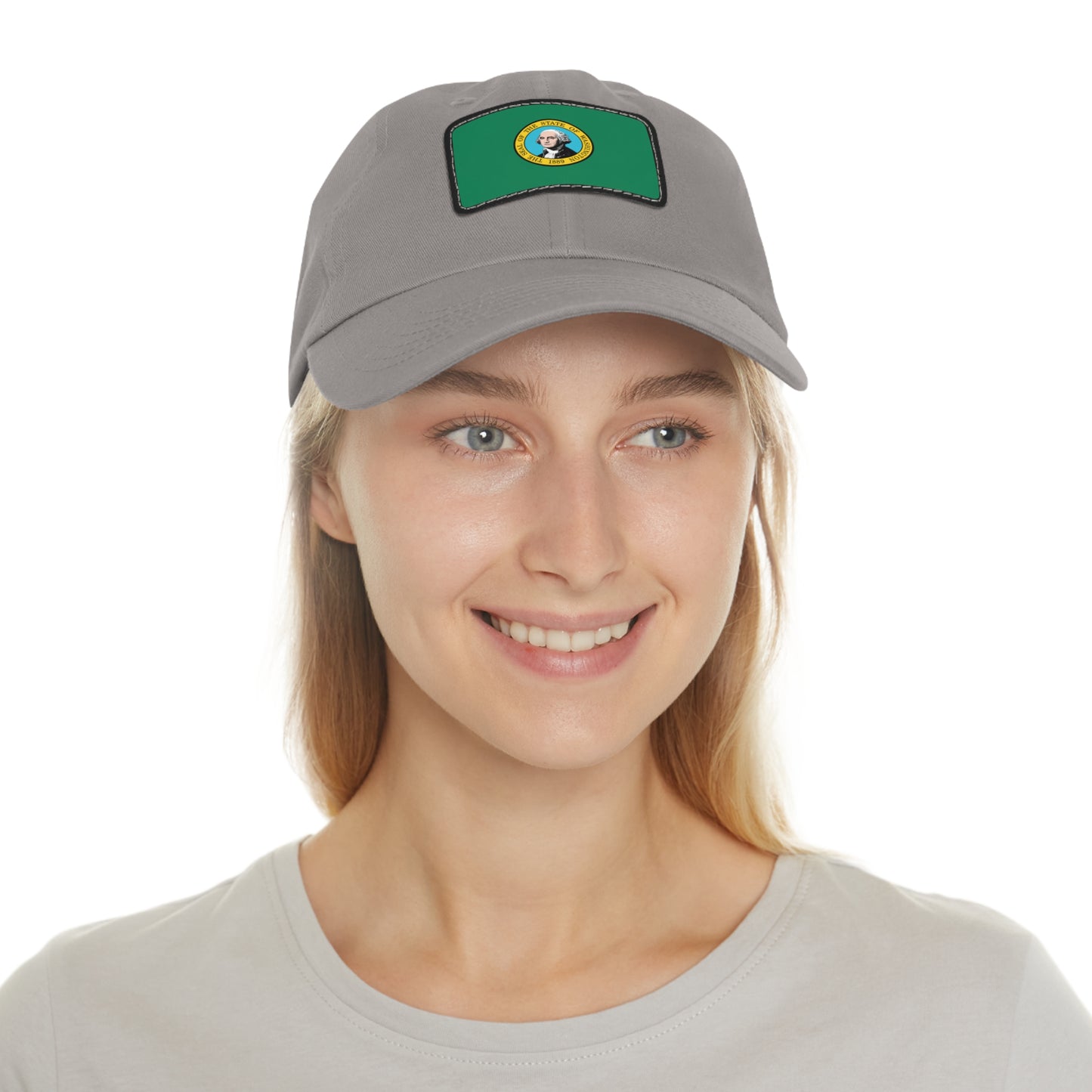Flag Village USA Washington State Flag Hat Cap with Leather Patch