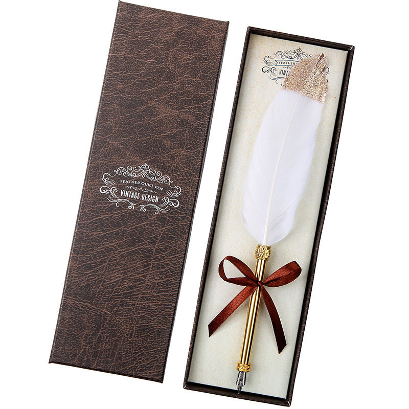 Flag Village European Retro Feather Pen Gift Box
