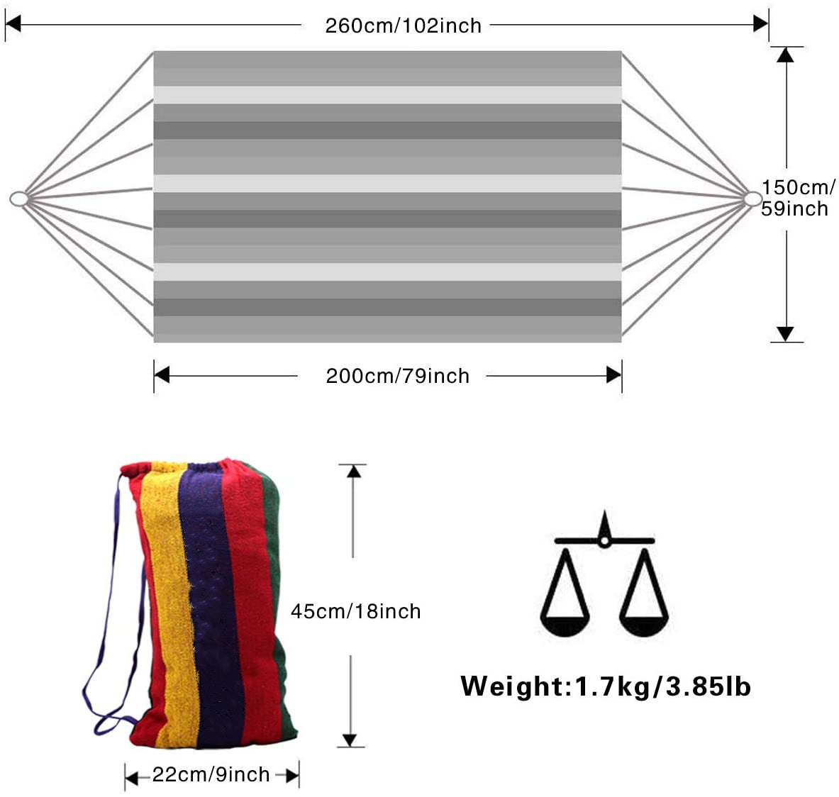 Flag Village Camping Hammock Balance Hammock Travel Beach Trekking Hammock