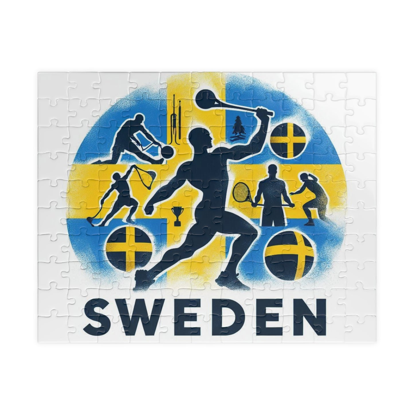 Flag Village Sweden Sporting Flag Puzzle (110, 252, 520, 1014-piece) SWE0006