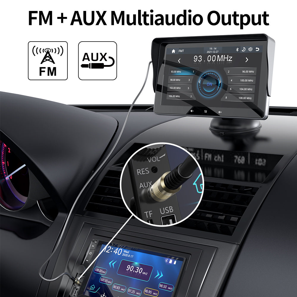 Flag Village Auto Tools 7 Car Wireless CarPlay Display Cigarette Lighter Interface Suction Cup Universal