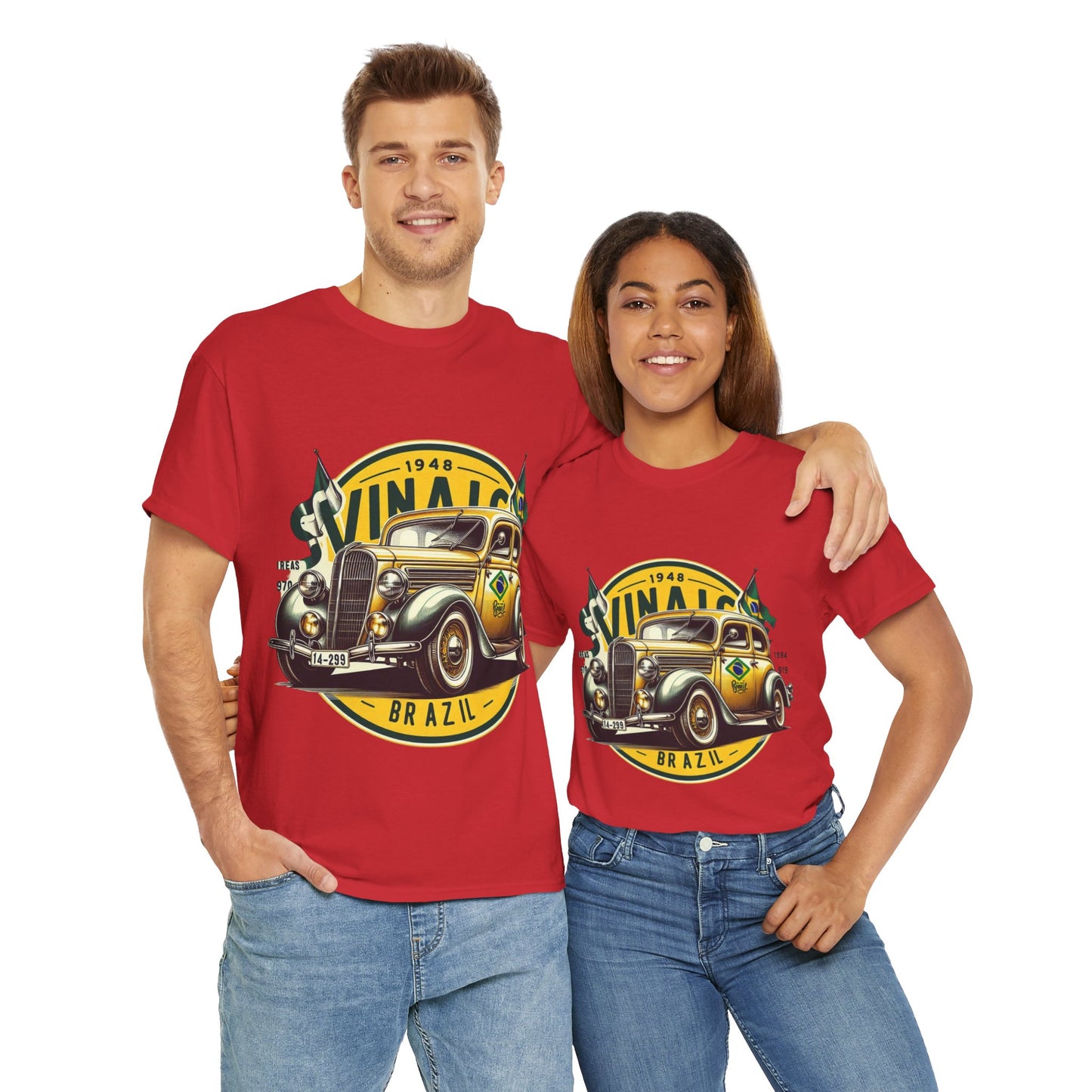 Flag Village Brazil Vintage Car Flag T-SHIRT Heavy Cotton Tee BRA0009