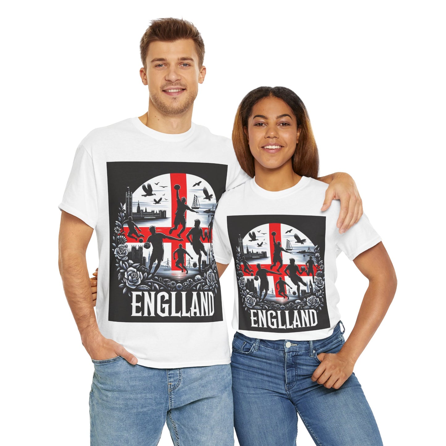 Flag Village England Sporting Flag T-SHIRT Heavy Cotton Tee GBR0010