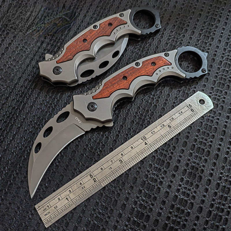 Flag Village Folding Claw Knife High Hardness Folding Knife Portable Multi-Function Split Express Knife