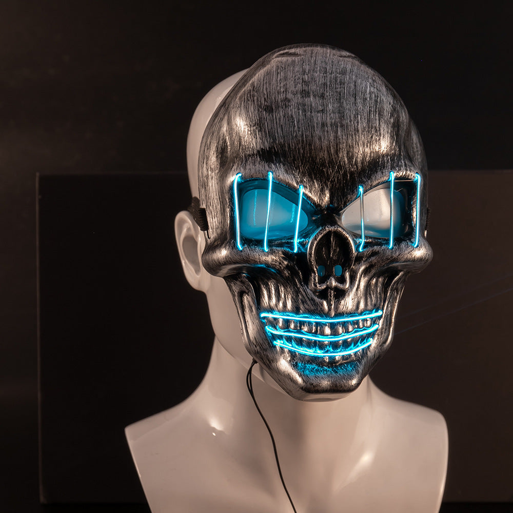 Flag Village LED Halloween Face Mask Luminous Skull Cold Light Masks Dance Party Bar Disco Mask Accessories Gifts Halloween Masks
