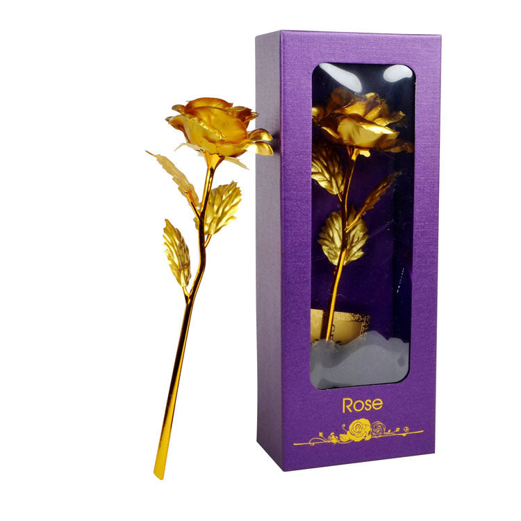 Flag Village Gold Foil Rose Flower Window Gift Box For Valentine's Day