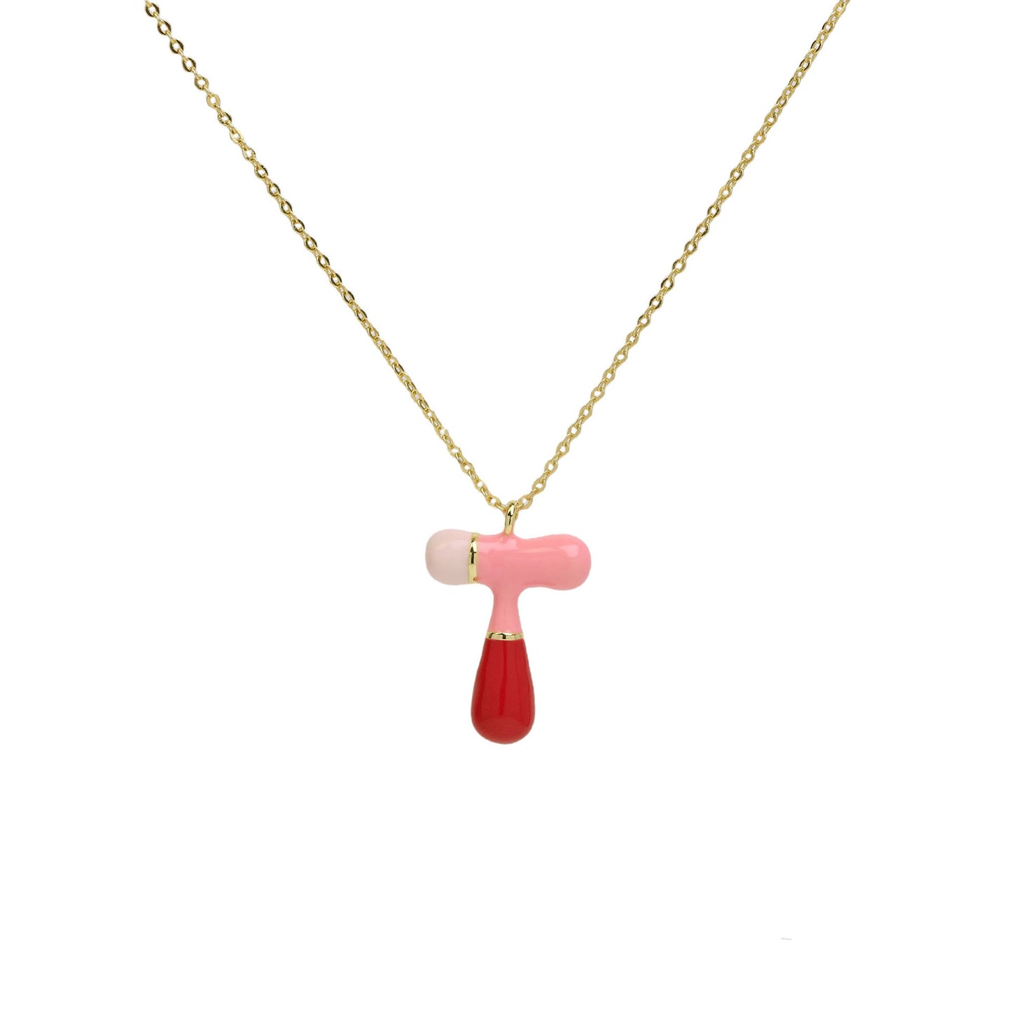 Flag Village Brass Epoxy Capsule 26 Letter Necklace For Women Initial Alphabet Pendant Necklace Fashion Link Chain Jewelry Gifts