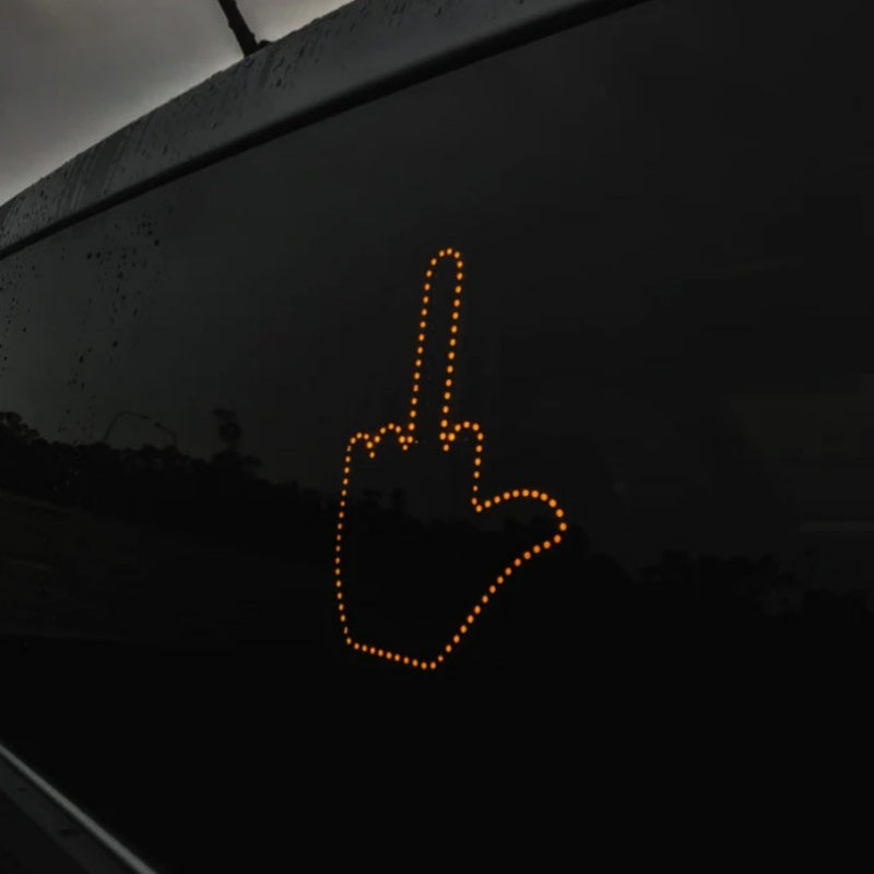 Flag Village Auto Tools Funny New LED Illuminated Gesture Light Car Finger Light With Remote Road Rage Signs Middle Finger Gesture Light Hand Lamp