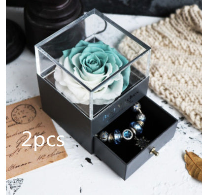 Flag Village Eternal Flower Rose Jewelry Box for Birthday Presents Valentines Day Wedding Gift
