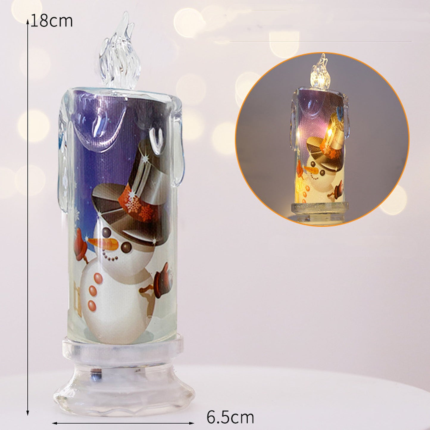 Flag Village Christmas Transparent Electronic Candles Decorative Gifts