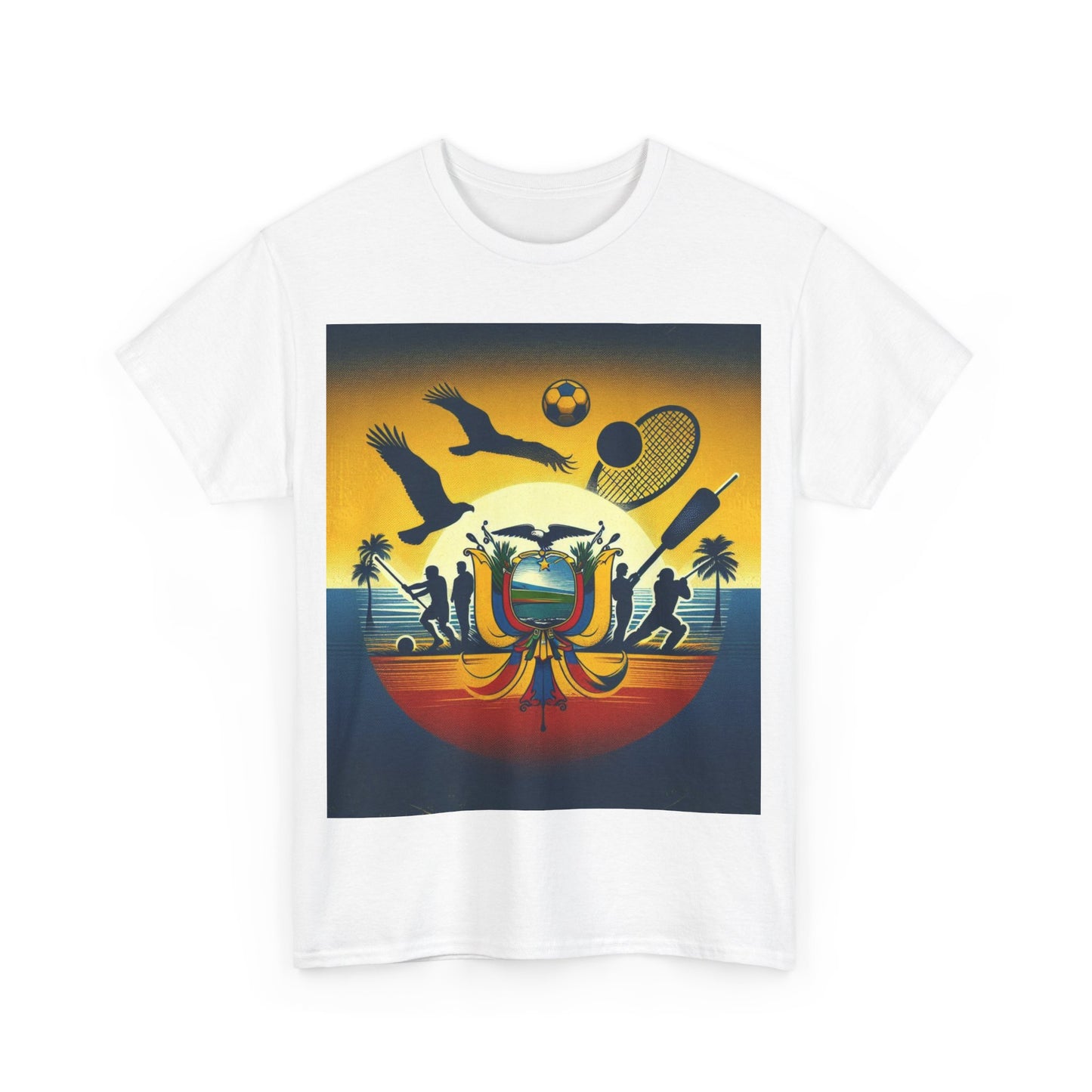 Flag Village Ecuador Sporting Flag T-SHIRT Heavy Cotton Tee ECU0008