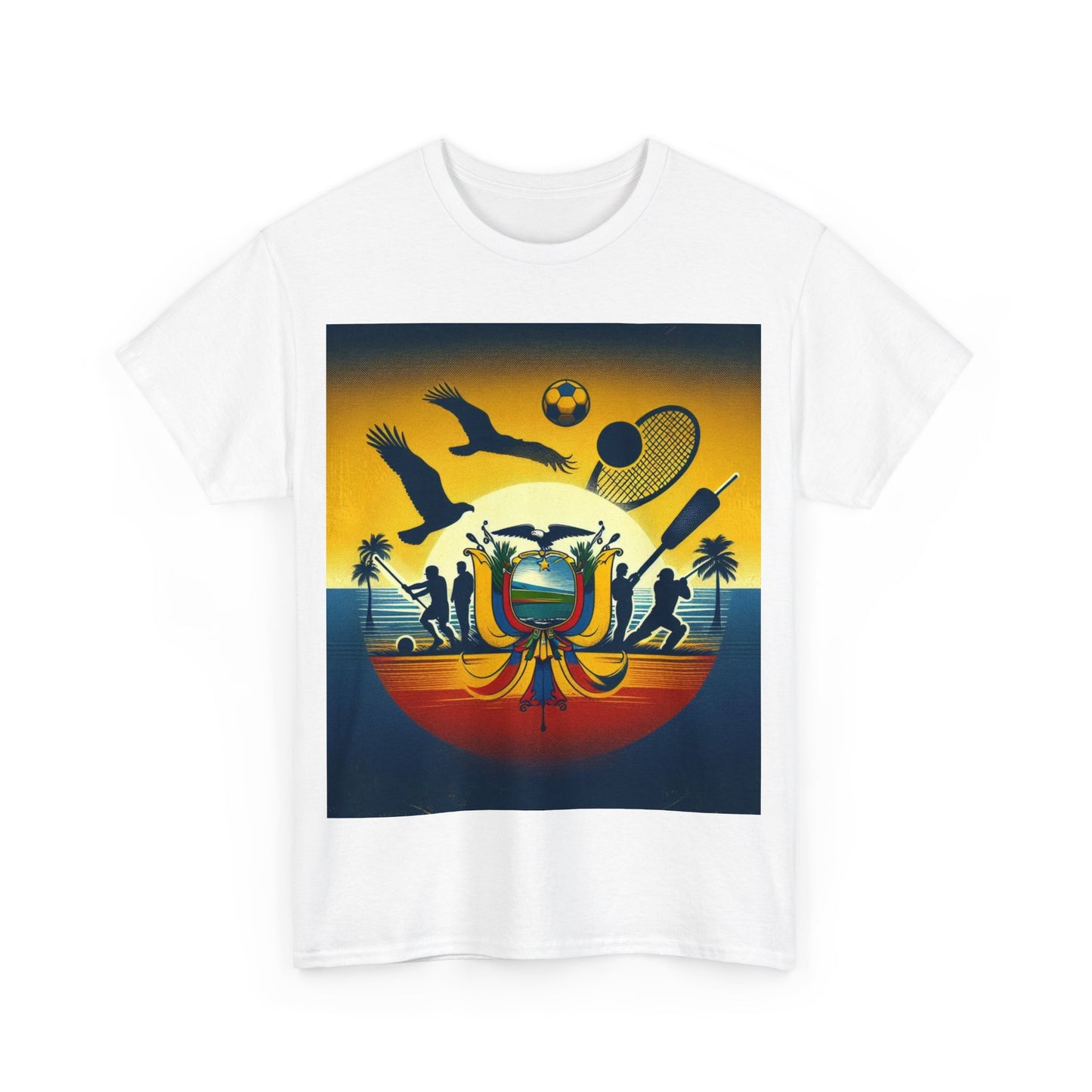 Flag Village Ecuador Sporting Flag T-SHIRT Heavy Cotton Tee ECU0008