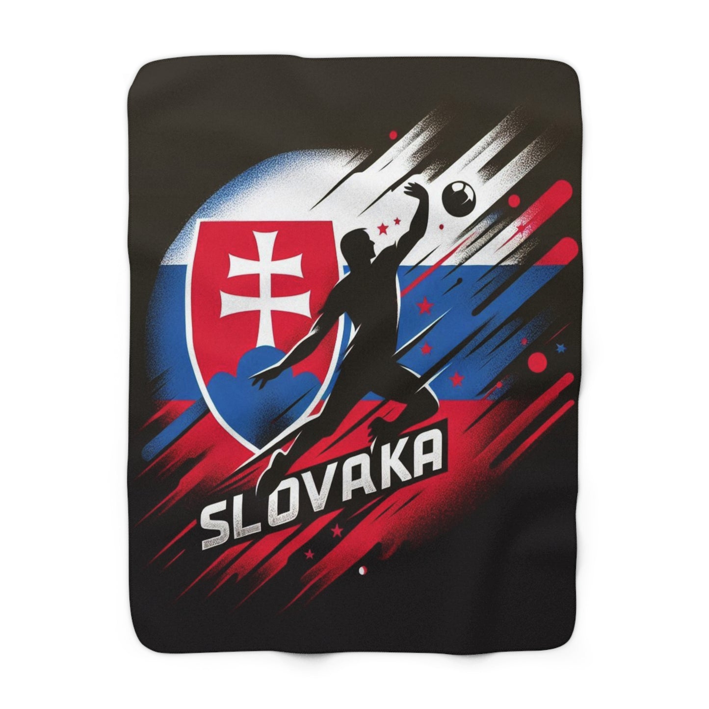 Flag Village Slovakia Sporting Flag Sherpa Fleece Blanket SVK0001