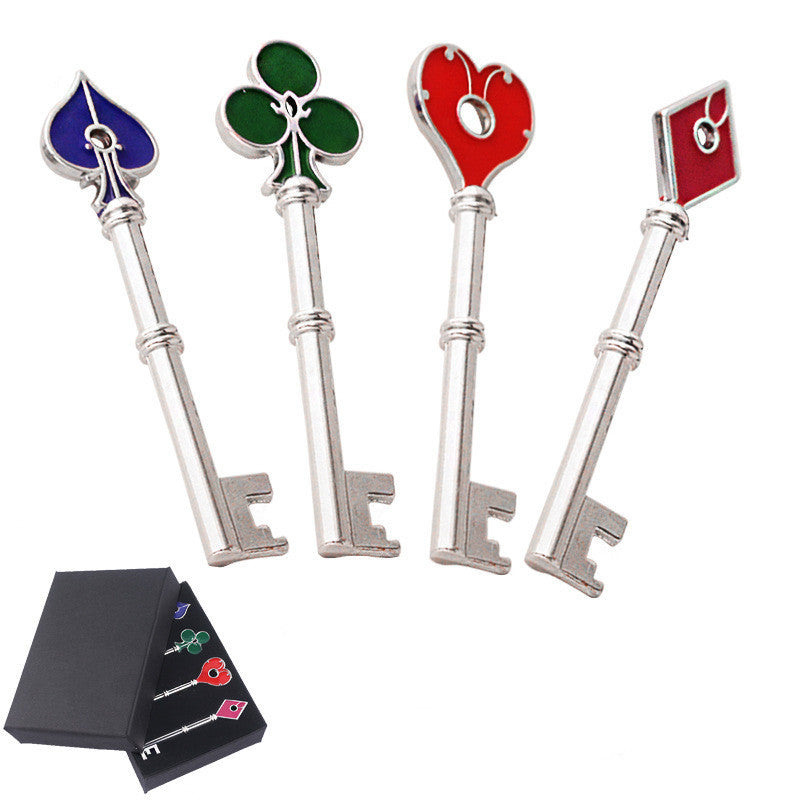 Flag Village Playing Card Key Shape Keychain Gift Box Set